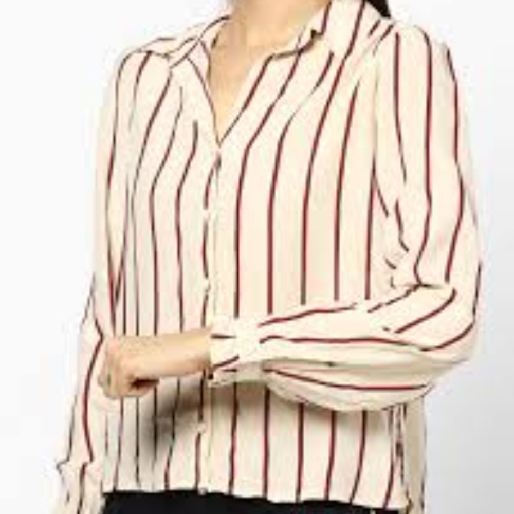 Levi's Ivory and Red Ruffled Blouse